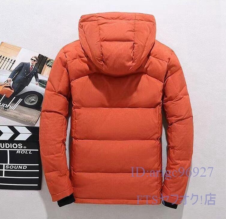 V465☆新品ダウンジャケット メンズ ダウンコート アウター コート ブルゾンフード付き ハイネック 撥水冬服 保温 防風 防寒 ブラック拍卖