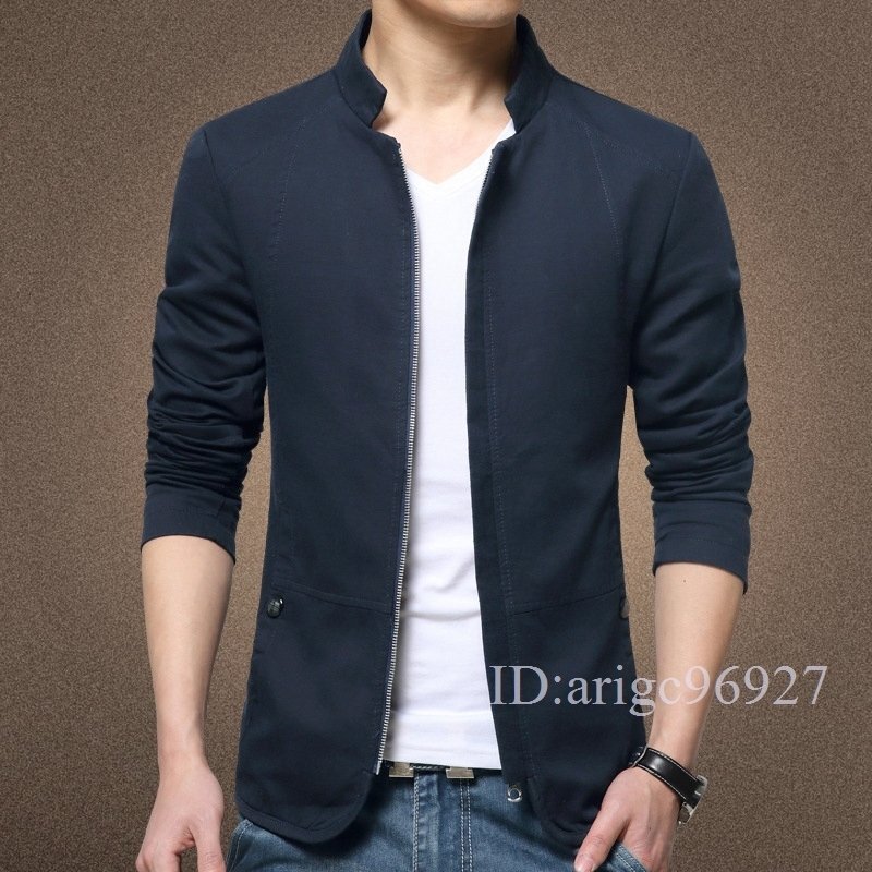 I269★メンズ スイングトップ ビジネスジャケット ジャケット ジャンパー ブルゾン レジャー コート ブーム 修身 紺 M~5XL拍卖