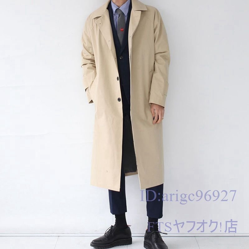 A2051☆新品秋 チェスターコートメンズトレンチコートアウター韓国風 ビジネス コートロングコート長袖 無地オススメ通勤おしゃれM~XXL拍卖