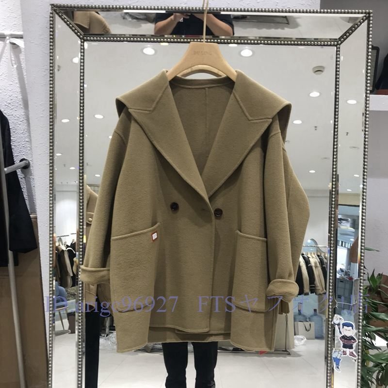 A5166☆新品ラシャコート レディース チェスターコート 大きいサイズ 韓国風 コート 秋冬 防寒 ゆったり アウター かわいい 無地拍卖