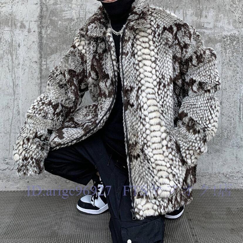 A7074★新品 ファーコート 毛皮コート 冬用 中綿入 ジャケット ブルゾン ゆったり 厚手 紳士 アウター ムートンジャケット 防寒 暖か拍卖