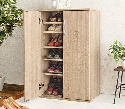 シューズボックス シューズラック 下駄箱 幅60cm ナチュラル色拍卖