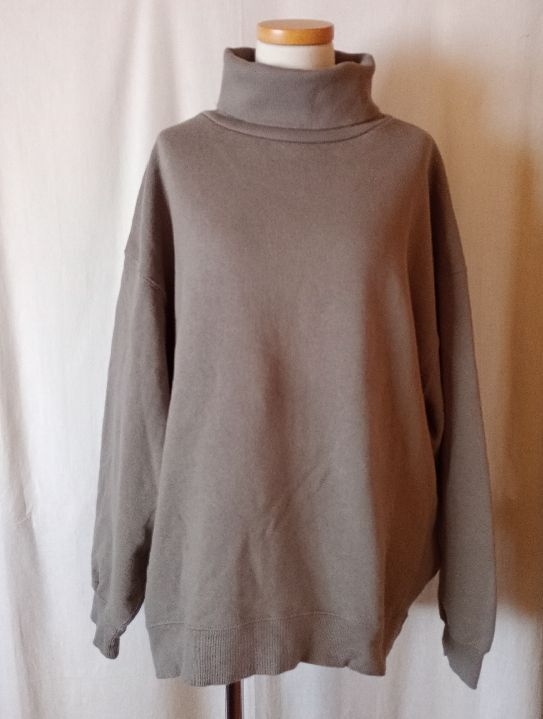 FREAK'S STORE フリークストア 裏起毛 オーバーサイズ スウェット トレーナー タートルネック 長袖 フリーサイズ ベージュ拍卖