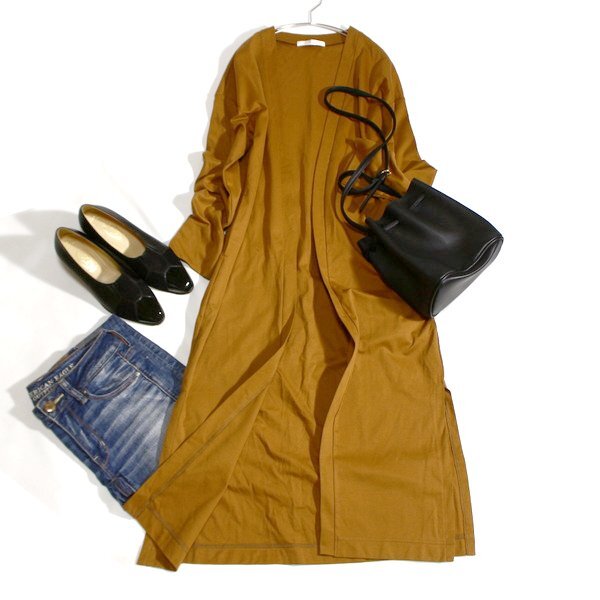 美品 Samansa Mos2 サマンサモスモス 綺麗め ノーボタン ストレッチ ロングカーディガン S 春 秋 合服 24B09拍卖