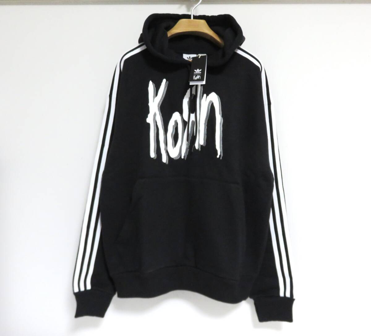 送料無料 新品 adidas Originals × KORN HOODIE S ブラック アディダス オリジナルス コーン スウェット パーカー フーディー IN9102拍卖