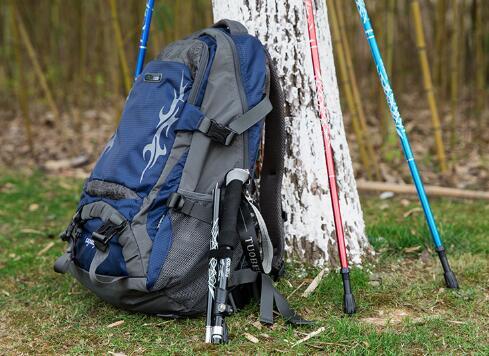 2本セット登山 ウォーキング軽量トレッキングポール ステッキ 杖 アルミ製リハビリ散歩階段 コンパクトストック かばん収納アウトドア用品拍卖