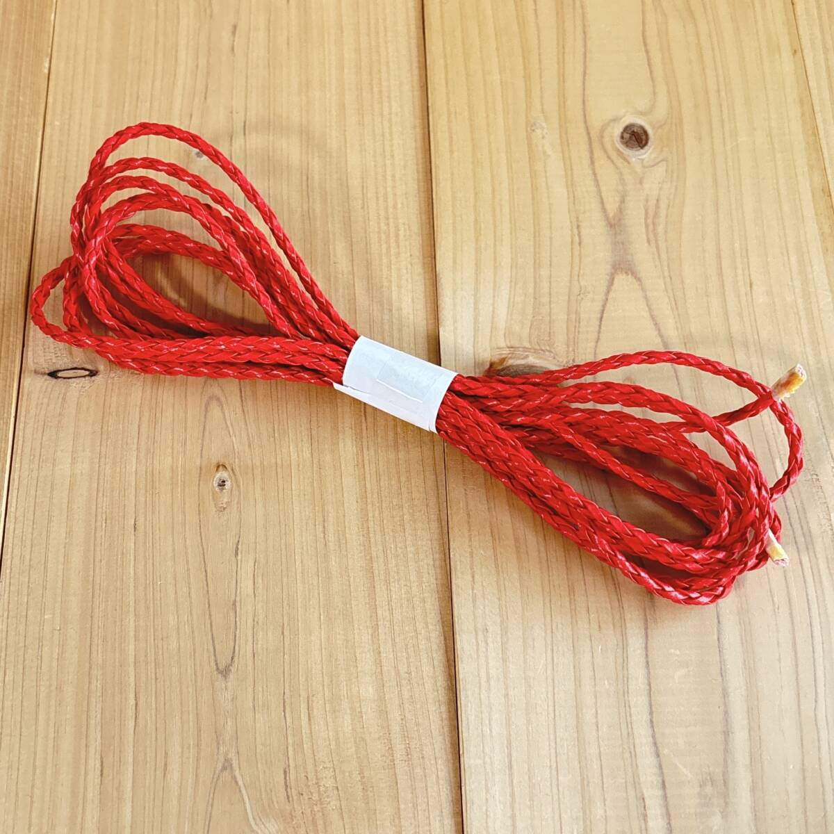 ハンドメイド クラフト パーツ フェイクレザー 合皮 編みコード レッド 3メートル拍卖