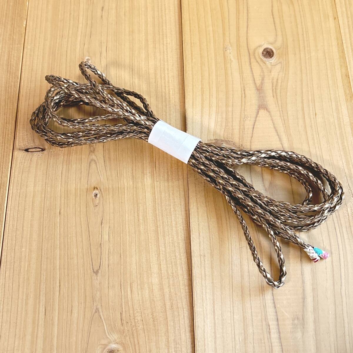 ハンドメイド クラフト パーツ フェイクレザー 合皮 編みコード ゴールド 3メートル拍卖