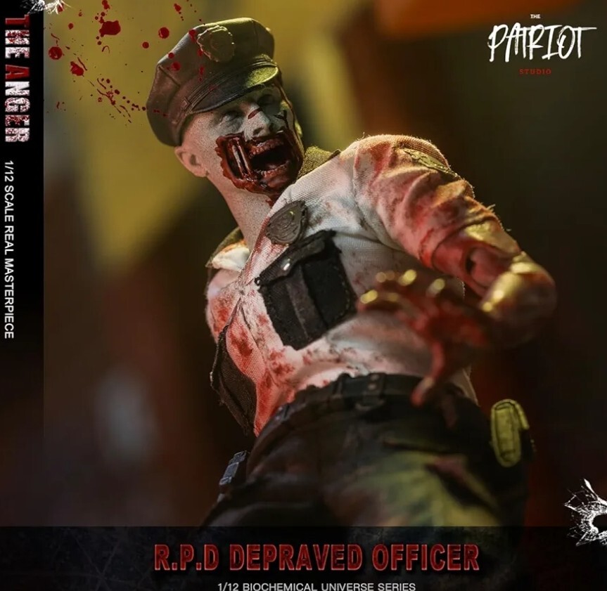 ☆新品 1/12 ゾンビ警官 アクションフィギュア ラクーン警察 バイオハザード Patriot studio A 未使用拍卖