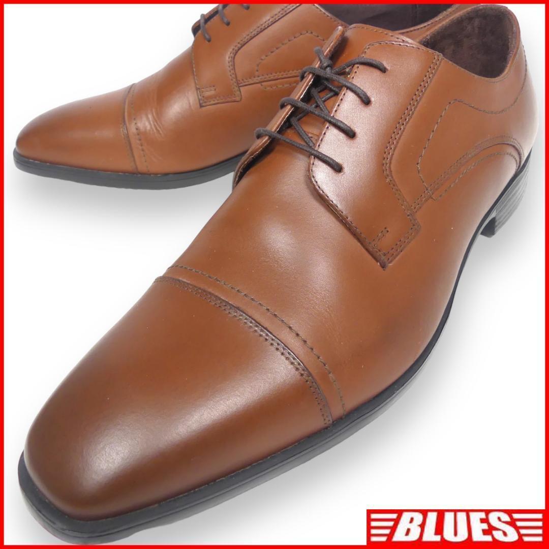 即決★HAWKINS★27.5cm レザーレースアップシューズ メンズ 9.5 茶 本革 本皮 革靴 ストレートチップ拍卖