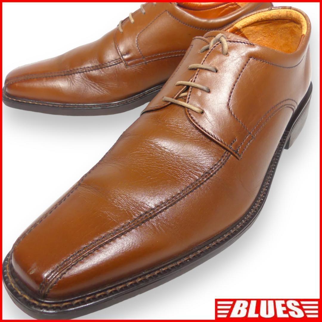 即決★日本製 designo★25.5cm レザーレースアップシューズ メンズ 茶 本革 本皮 革靴拍卖