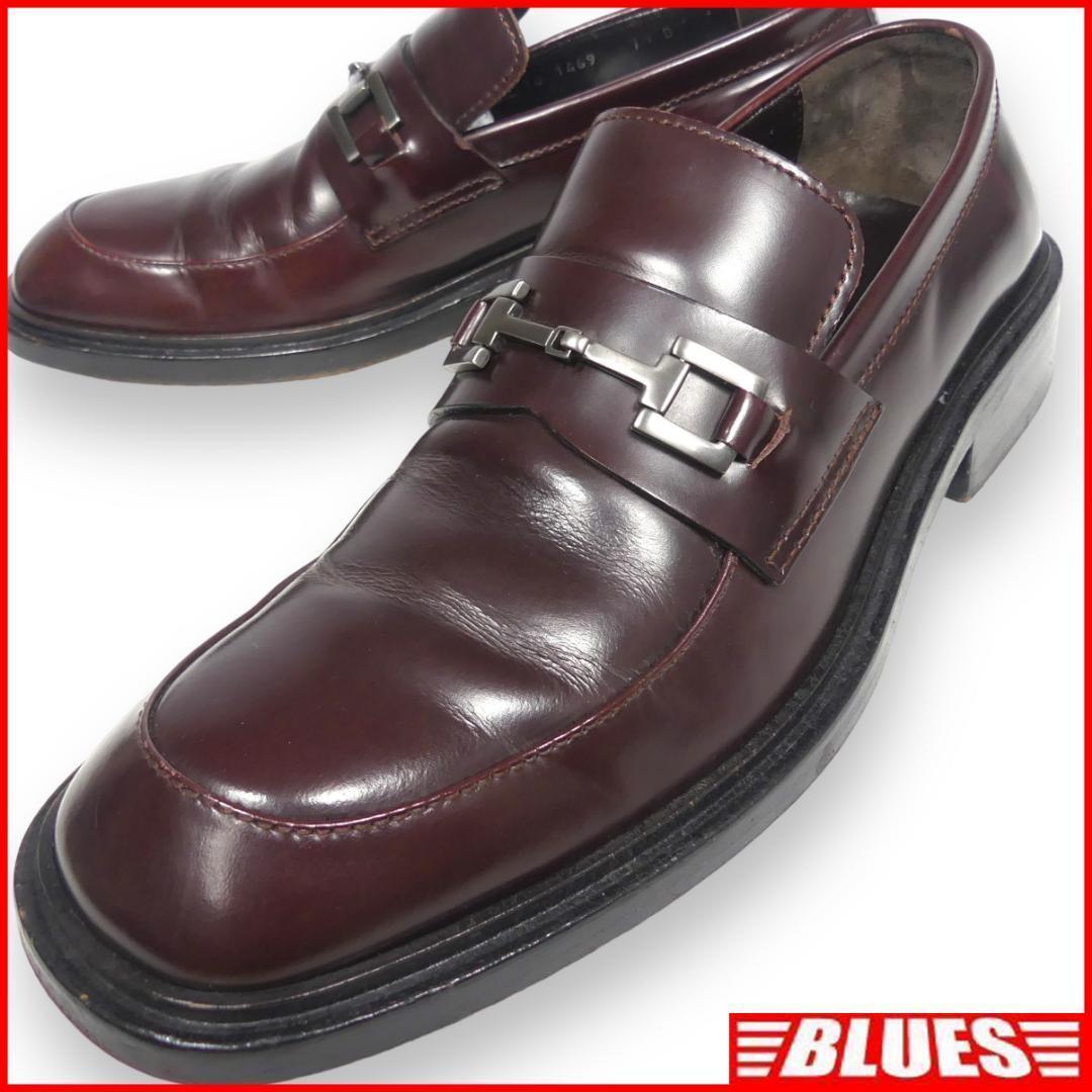 即決★イタリア製 GUCCI★25.5cm レザービットローファー グッチ メンズ 7.5D 茶 本革 ビジネスシューズ 本皮 スリッポン 革靴拍卖