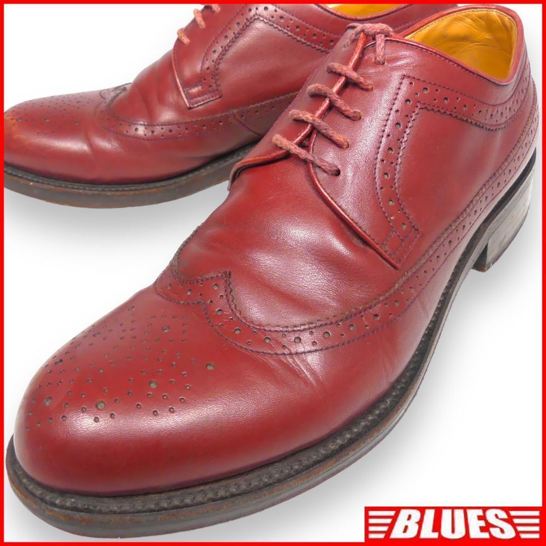 即決★THE SUIT COMPANY★26cm レザーレースアップシューズ スーツカンパニー メンズ 42 赤茶 ウィングチップ 本革 本皮拍卖