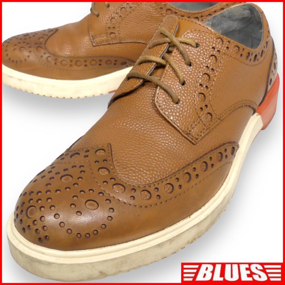 即決★Anthony Miles★25cm レザーレースアップシューズ アンソニーマイルス メンズ 40 茶 ウィングチップ 本革 本皮 革靴拍卖