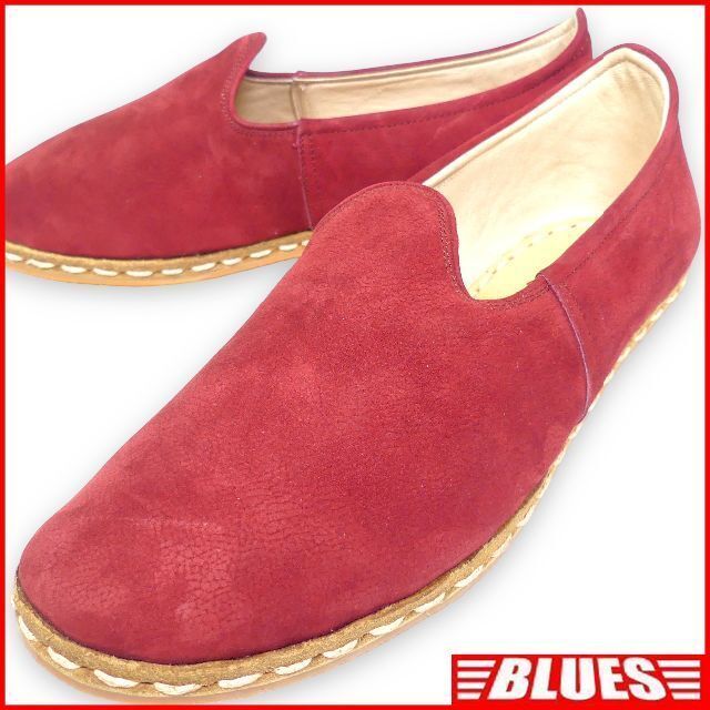 即決★gizze★28cm レザースリッポン ギーズ メンズ 10 赤 えんじ 本革 ドライビングシューズ 本皮 ローファー 革靴 モカシン拍卖