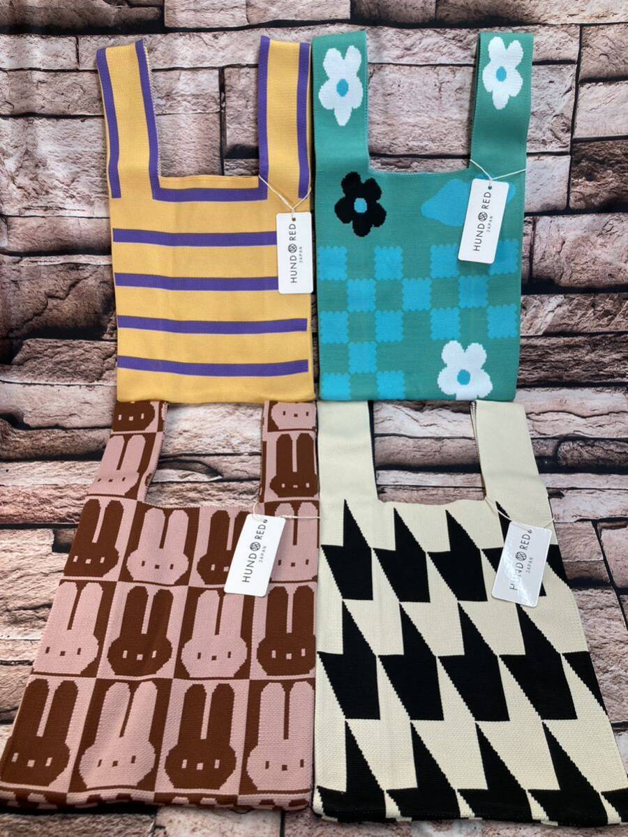 送料無料!【HUND RED】可愛いデザイン!ニット手提げバック(画像から)1個3,080円が拍卖