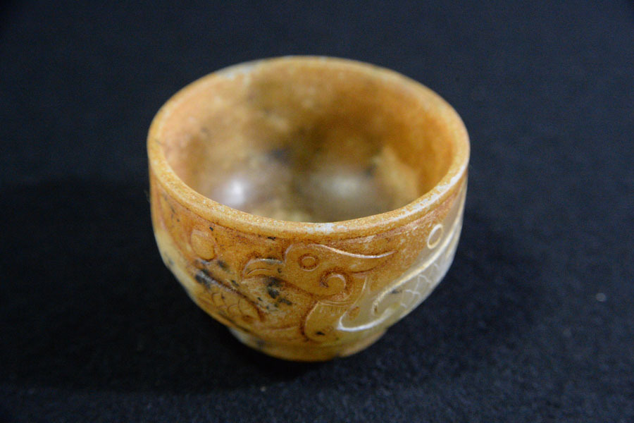 AU101 古い 中国 石 ぐい呑み 杯拍卖