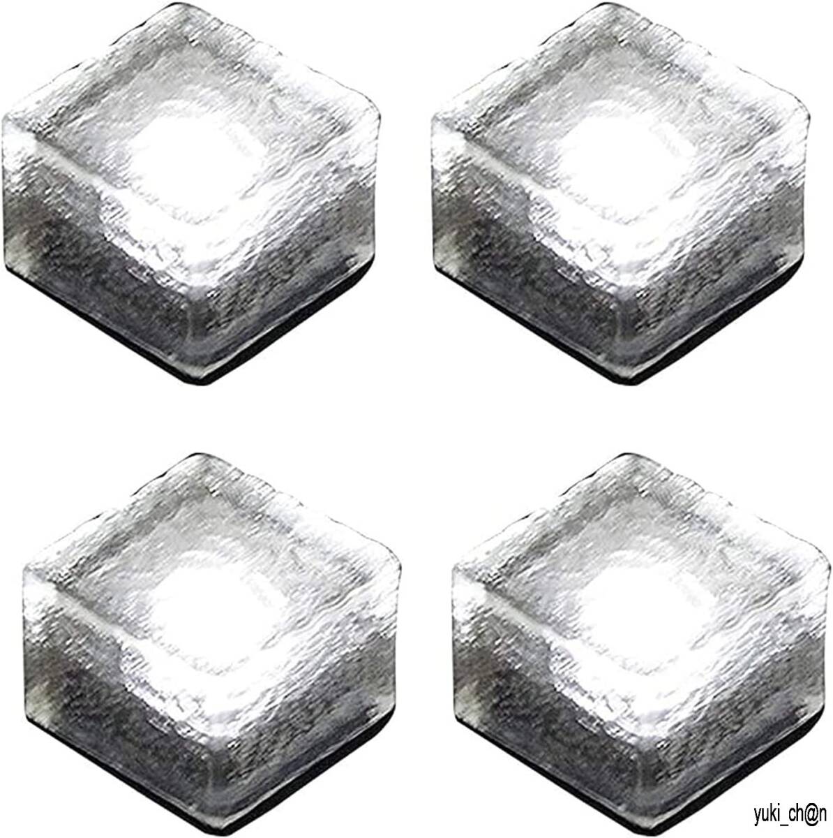 ソーラーライト 埋め込み式 ホワイト色 4個セット アイスフラワー ガーデンライト 太陽光パネル充電 屋外 高輝度 防水 自動点灯拍卖