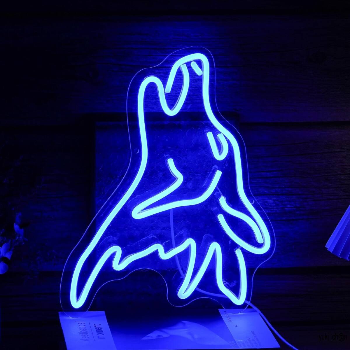 ネオンサイン 40x27cm オオカミ ブルーLED かわいい 狼 壁の装飾 ネオン管 調光可能 寝室 ペットショップ キッズルーム パーティ 誕生日拍卖