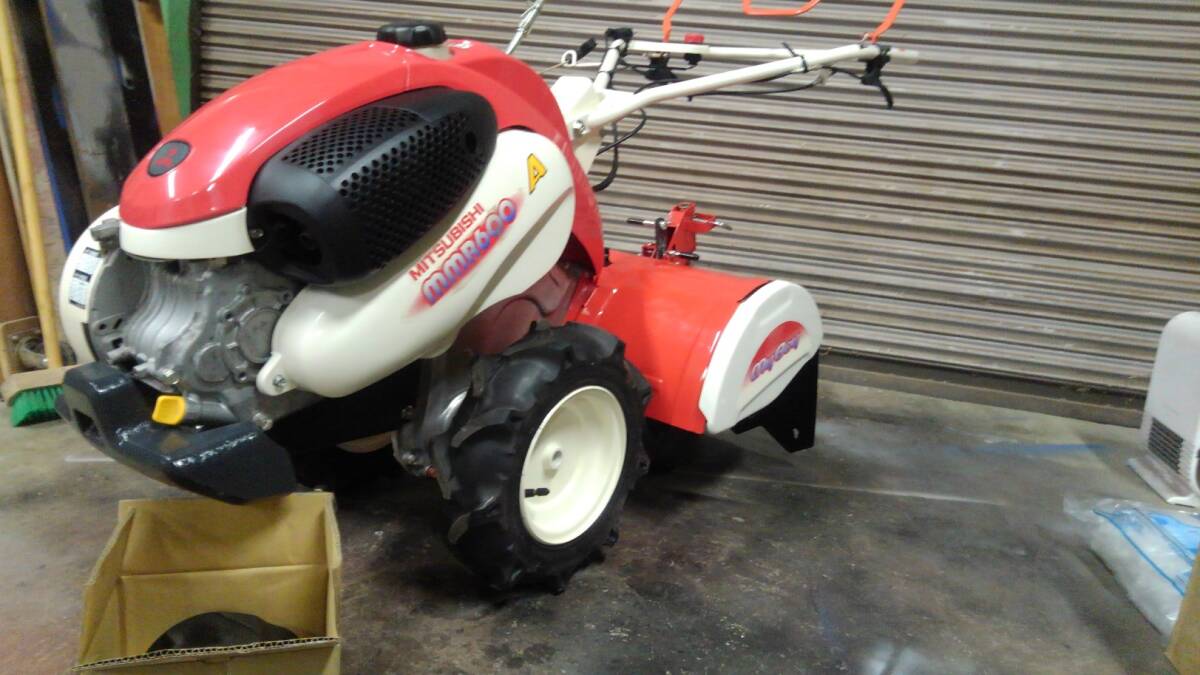 良品 三菱 ミツビシ 農用トラクター(歩行型) 管理機 MMR600A 新品爪セット 補助輪つき マイボーイ 耕耘機拍卖