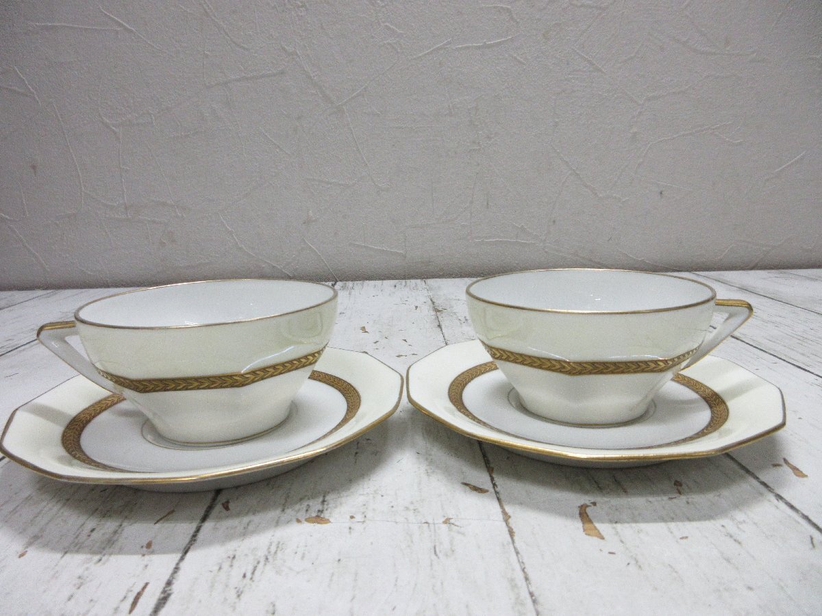 d アンティーク 金彩 アビランド リモージュ アビランド 1930年代 カップ&ソーサー 2客 【星見】拍卖