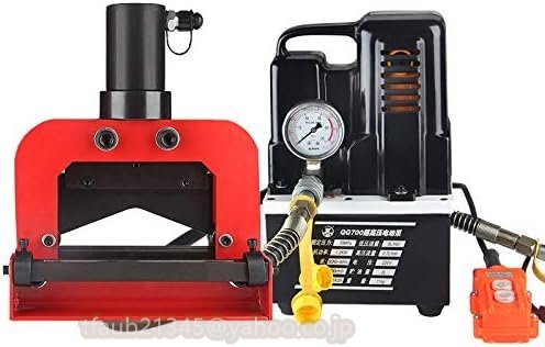 油圧カッター 手動切断機 20トン 銅板/鉄/アルミ板 幅200mm 厚さ最大12mm 工業 建築 ポンプ付き (CWC-200V+QQ-700電動ポンプ)拍卖