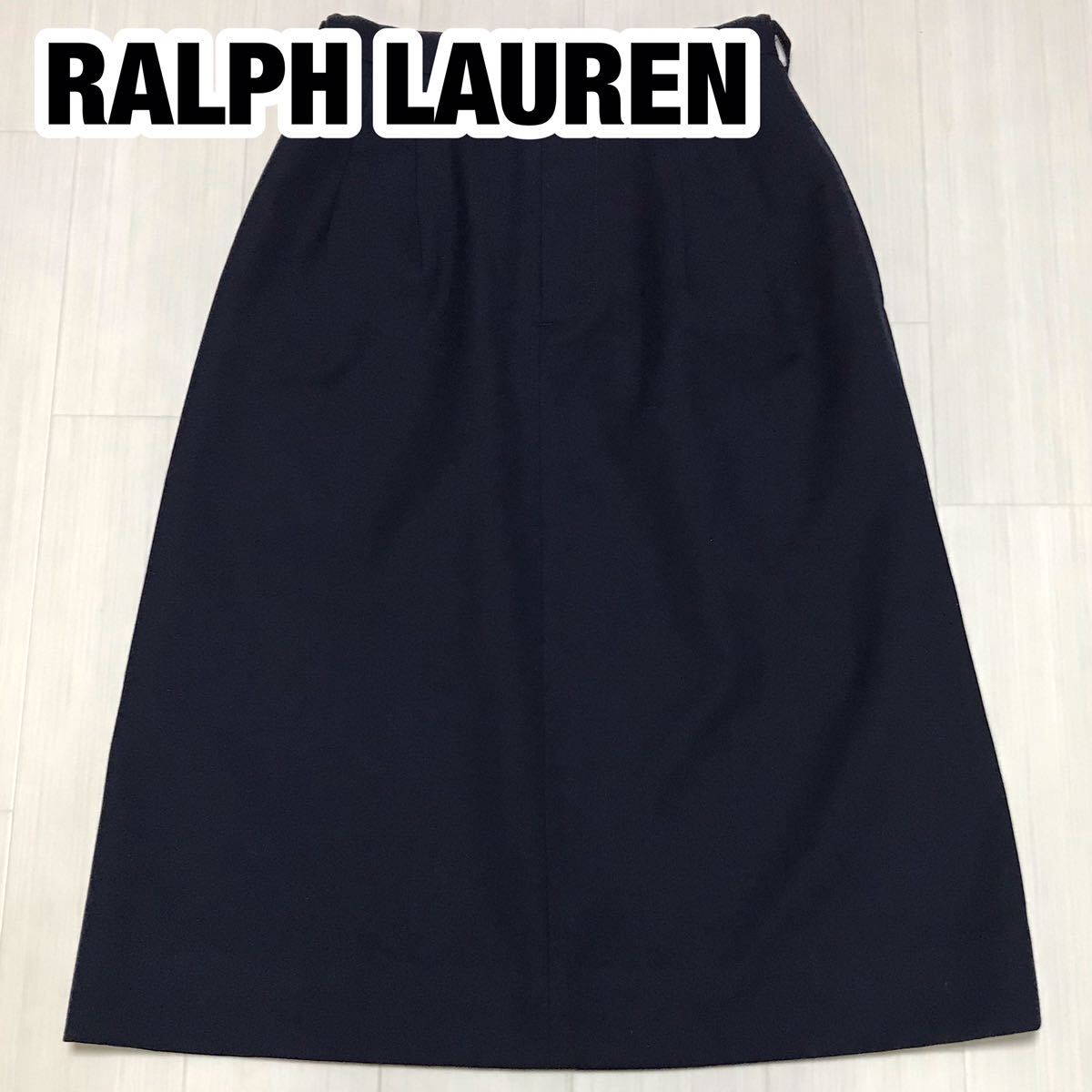RALPH LAUREN ラルフローレン 膝丈スカート 9 ネイビー 台形拍卖