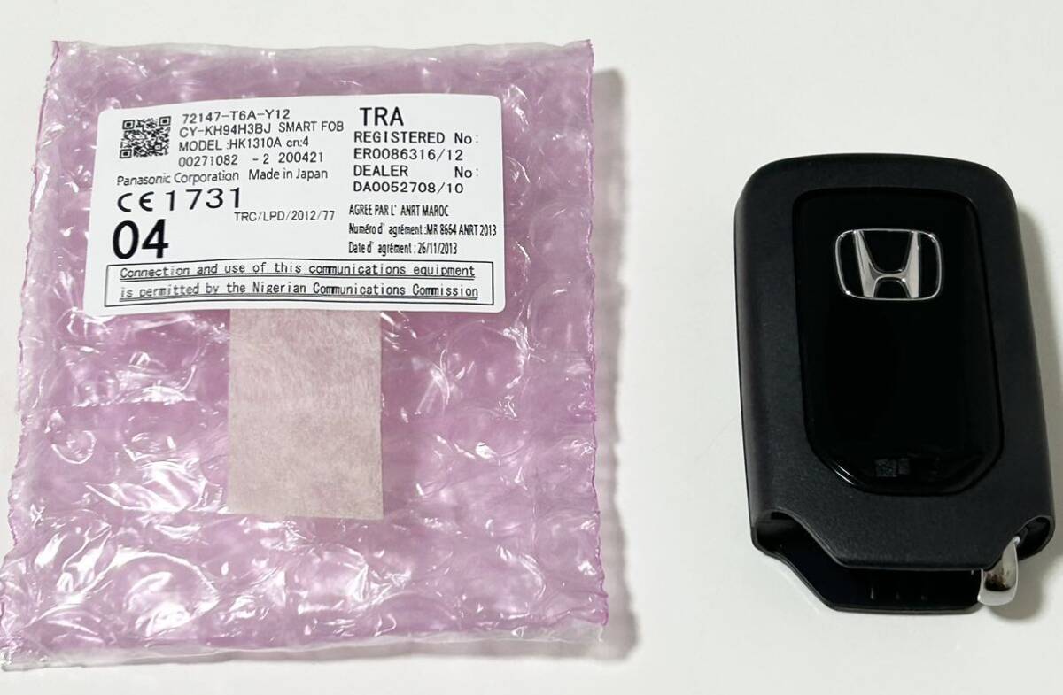 No.1 新品 未使用品 純正 HONDA ホンダ スマートキー ホンダ 4ボタン T6A-Y12 キーレス CY-KH94H3BJ拍卖