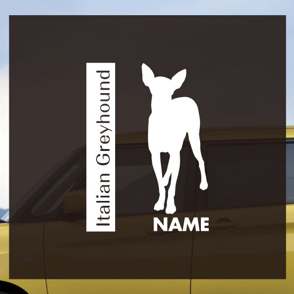 イタリアングレーハウンド【カッティングステッカー】名前入れ可★犬 車 イタグレ拍卖