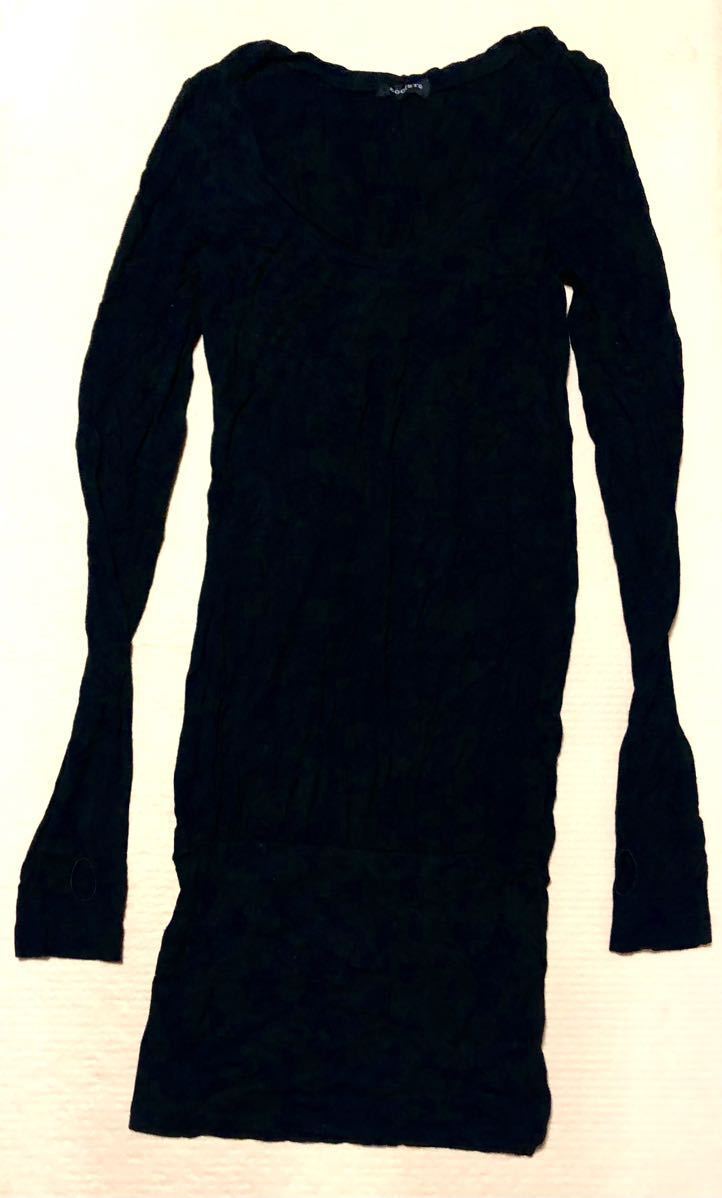 エゴイスト EGOIST ミニワンピ 黒 ストレッチ入り セクシー サムホール付き フィンガーホール ボディコン スタイルがよく見える 男受け抜群拍卖