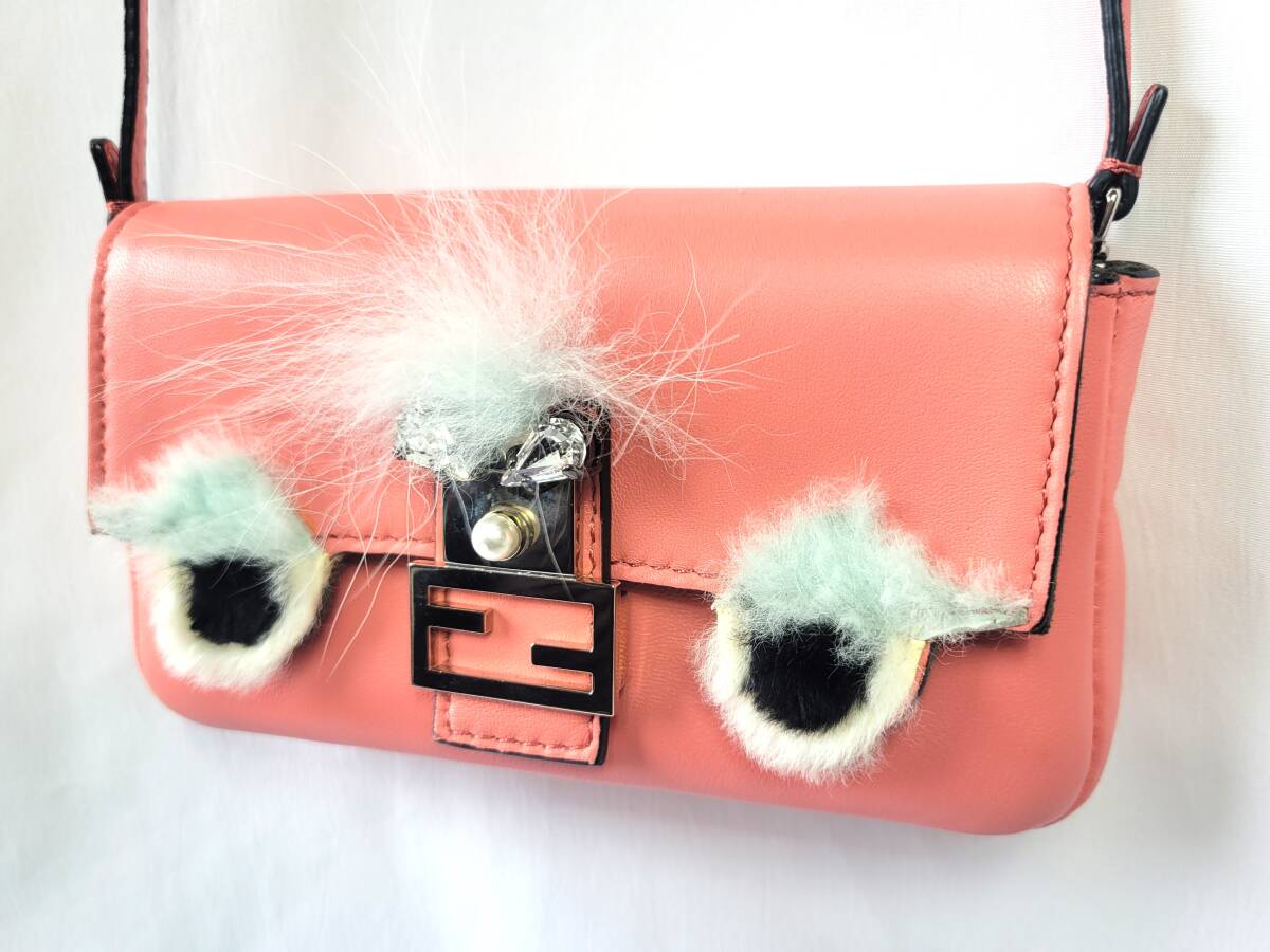 FENDI フェンディ モンスター マイクロバゲット 8M0354 レディース 2WAYバッグ ハンドバッグ ショルダーバッグ拍卖