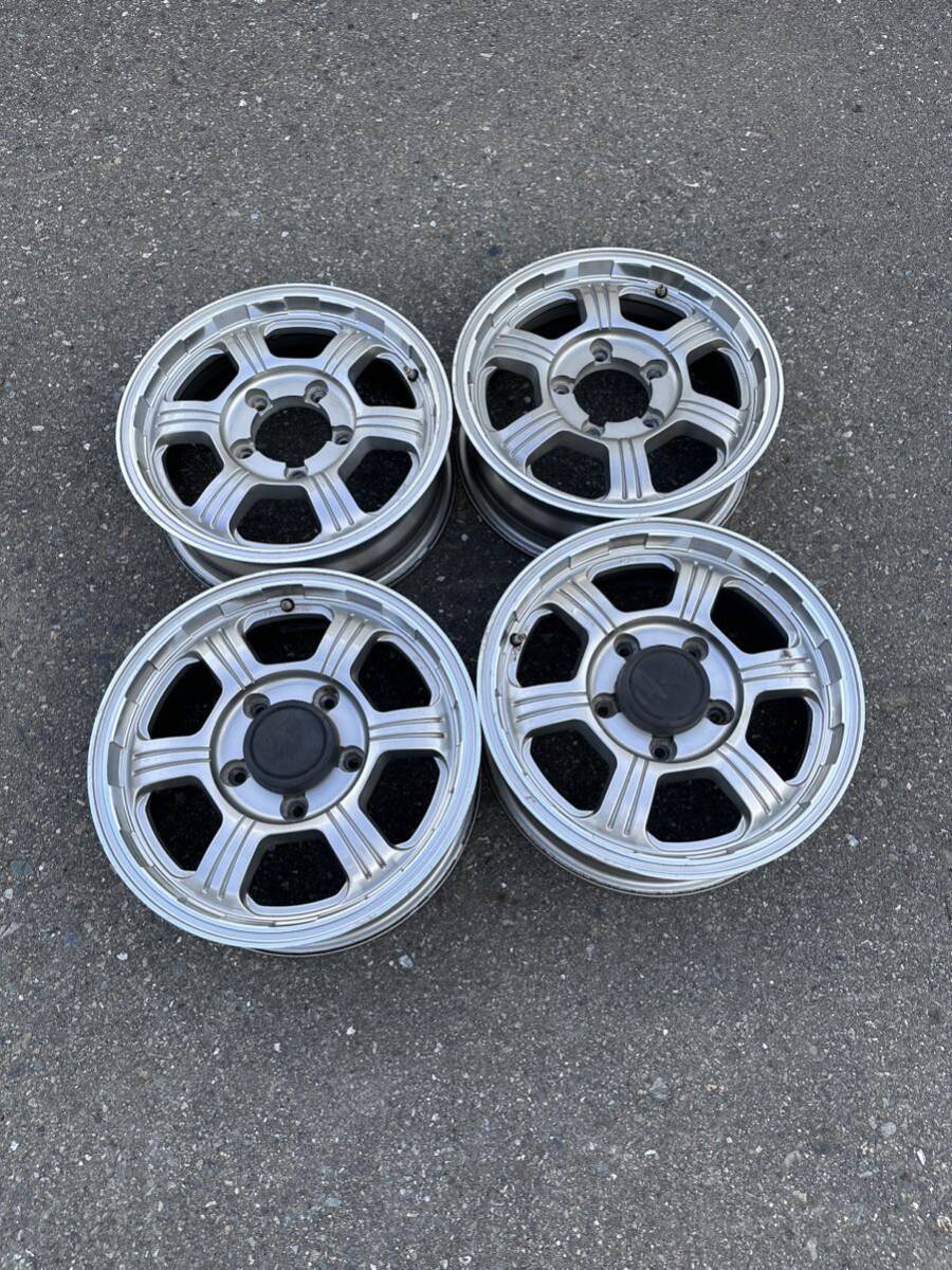 ジムニー社外ホイールメーカー不明16インチ 5.5J 5穴PCD139.7 オフセット20 中古アルミホイール4本セット拍卖