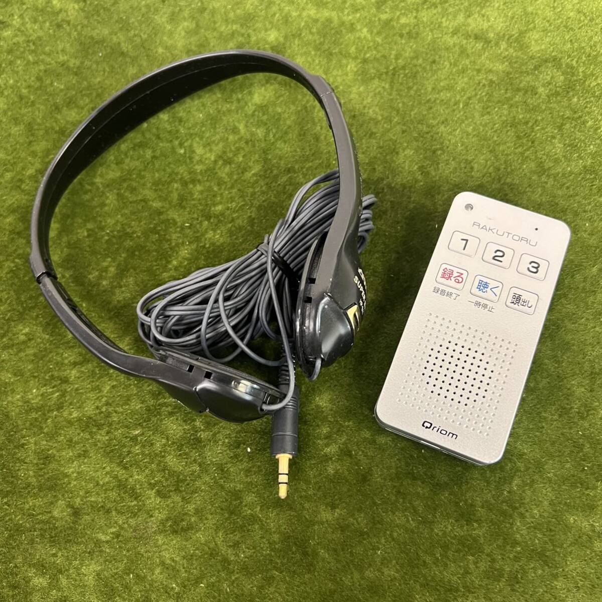 ★☆動作確認済み/Qriom/キュリオム らくとる ボイスレコーダー/Victor/ビクターヘッドホン SUPER BASS HP-B11 2点セット拍卖