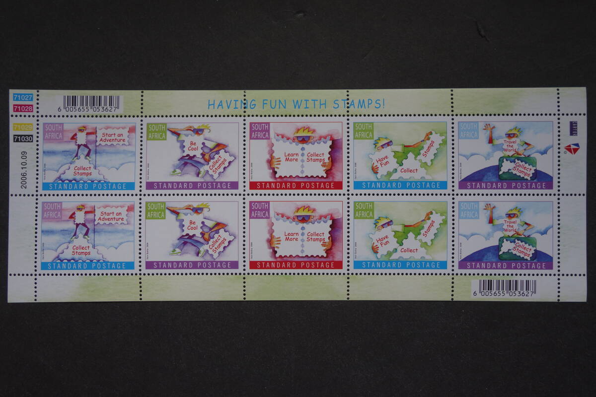 外国切手: 南アフリカ切手「切手を楽しむ」 10面m/s 未使用拍卖