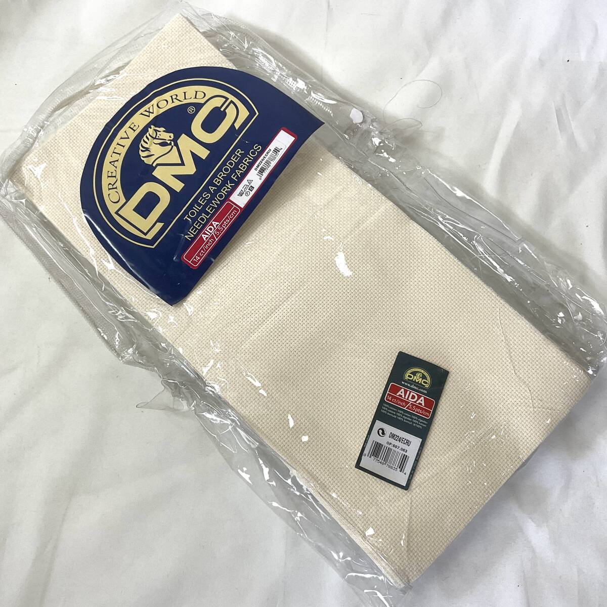刺繍用布■ARTBOOK_OUTLET■53-041★ DMC ニードルワーク ファブリック カットクロス AIDA ECRU 39x17cm 10枚組 クロスステッチ拍卖