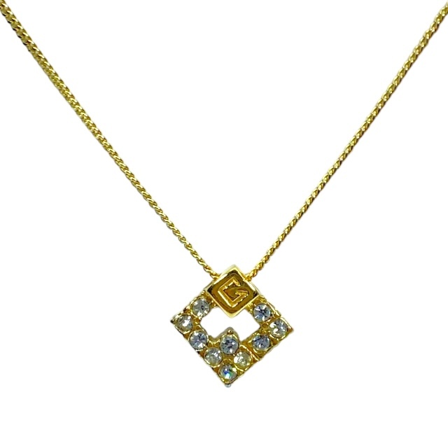 GIVENCHY ジバンシー ネックレス アクセサリー ジュエリー 小物 ロゴ GP ラインストーン ゴールド拍卖