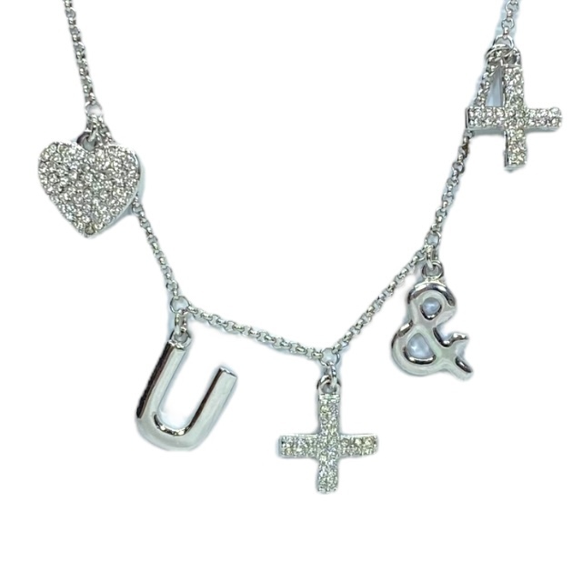 SWAROVSKI スワロフスキー ネックレス ペンダント アクセサリー 小物 メタル ラインストーン シルバー拍卖