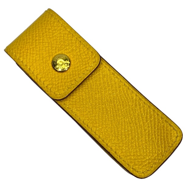 HERMES エルメス ガムケース リップケース 小物入れ 印鑑ケース クシュベル イエロー拍卖