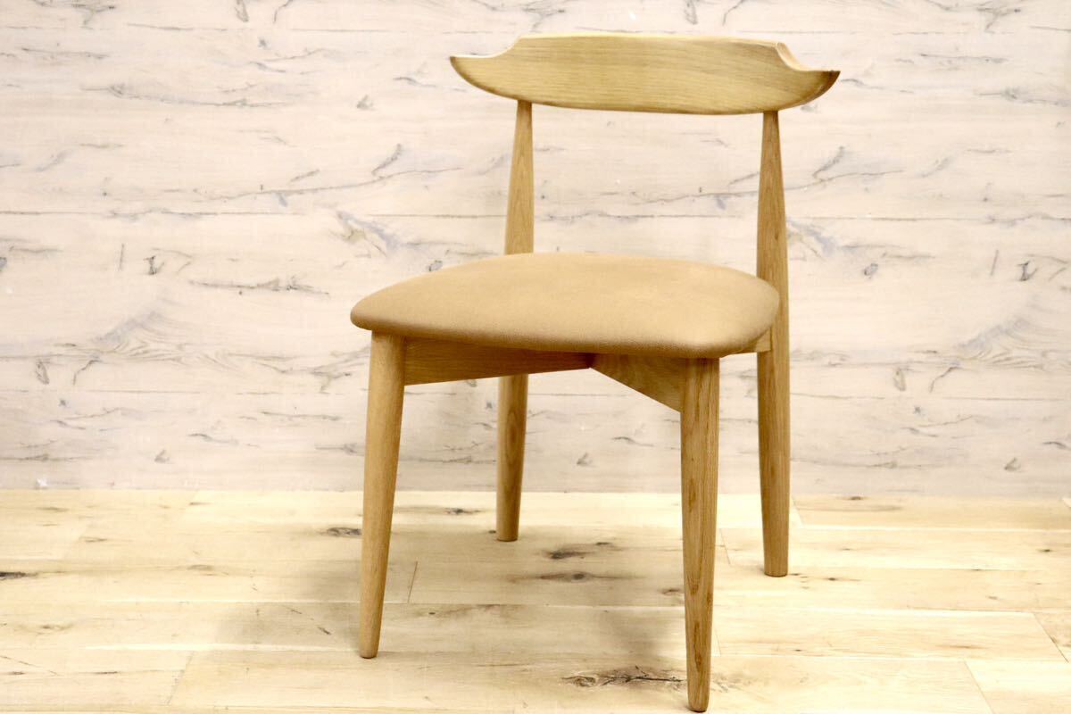 GMHN174B○CHERRY FURNITURE / 桜屋工業 ダイニングチェア DC-114N-LEX 天然木 ホワイトオーク 布(レザークロス) 展示未使用品 定価約3万円拍卖