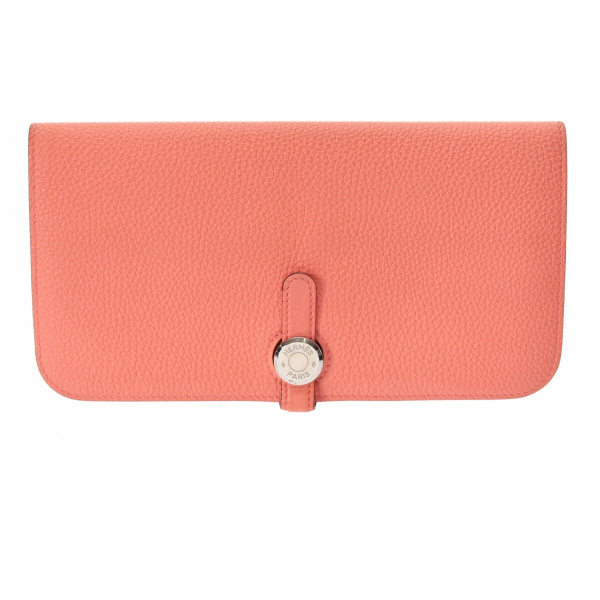 HERMES エルメス ドゴン ロング フラミンゴ/ローズキャンディ T刻印(2015年頃) レディース トゴ 長財布 ABランク 中古 銀蔵拍卖