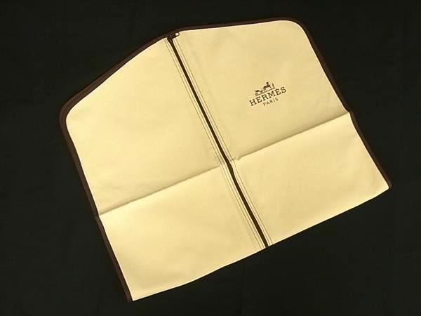 ■美品■ HERMES エルメス キャンバス ガーメントハンガー ガーメントカバー ガーメントケース スーツカバー アイボリー系 FD2725拍卖