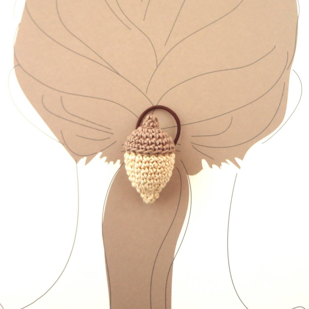 どんぐりのヘアゴム*レース編み*GDラメ*ハンドメイド*b674拍卖