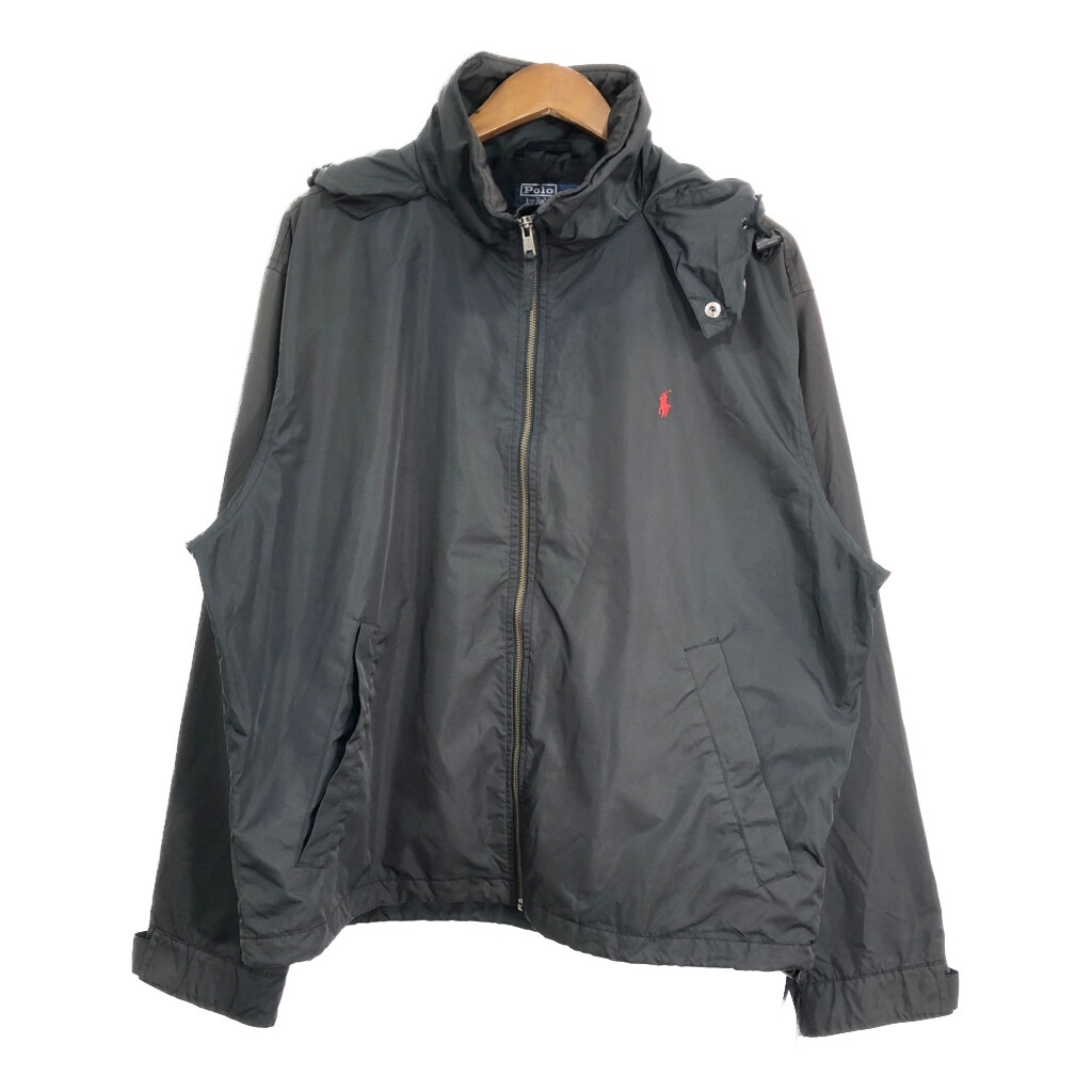 Polo by Ralph Lauren ポロ ラルフローレン ウィンドブレーカージャケット ブラック (メンズ XL) 中古 古着 R9644拍卖