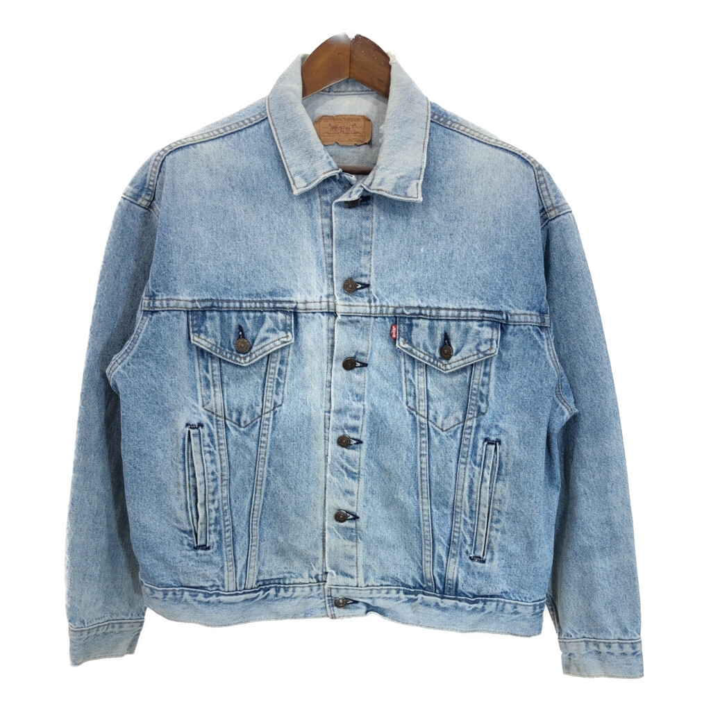 80年代 USA製 Levi's リーバイス 70507-0214 デニムトラッカージャケット ブルー (メンズ L) 中古 古着 R7127拍卖