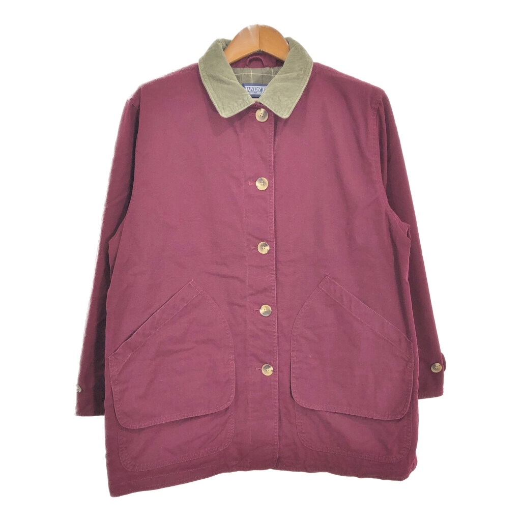90年代 LANDS' END ランズエンド ハンティングジャケット ワインレッド (レディース L) 中古 古着 R9997拍卖