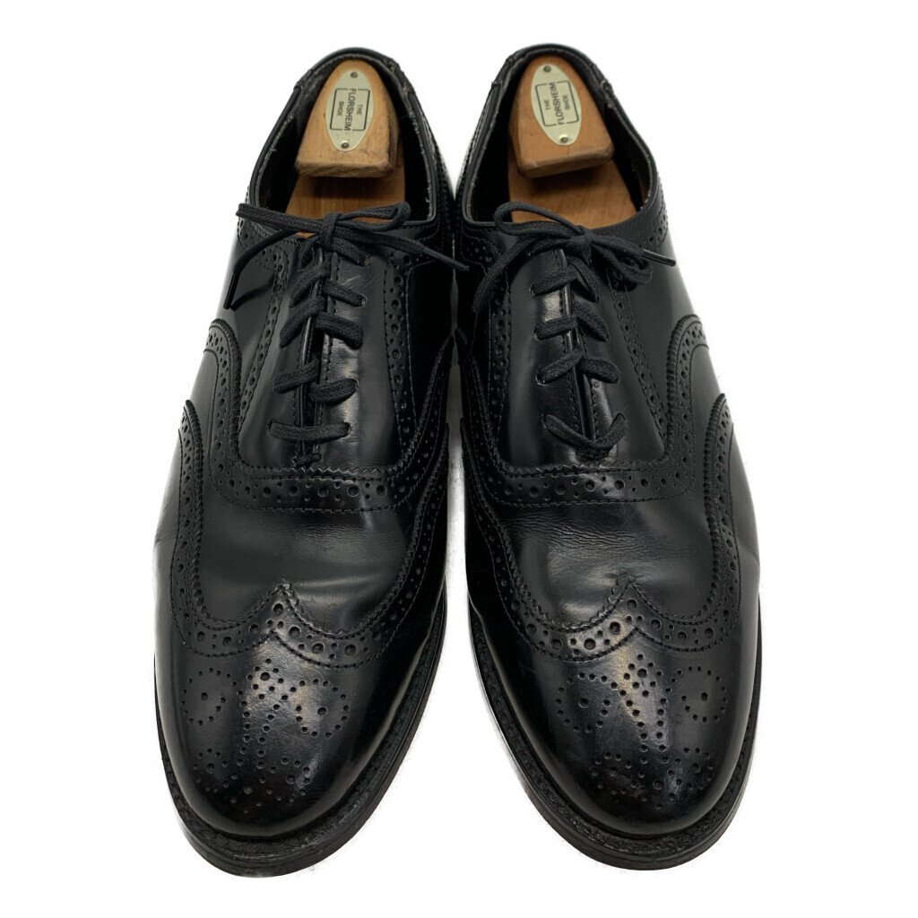 80年代 NUNN BUSH ナンブッシュ ウィングチップ レザーシューズ ブラック (メンズ 9 3E) 中古 古着 KA1687拍卖