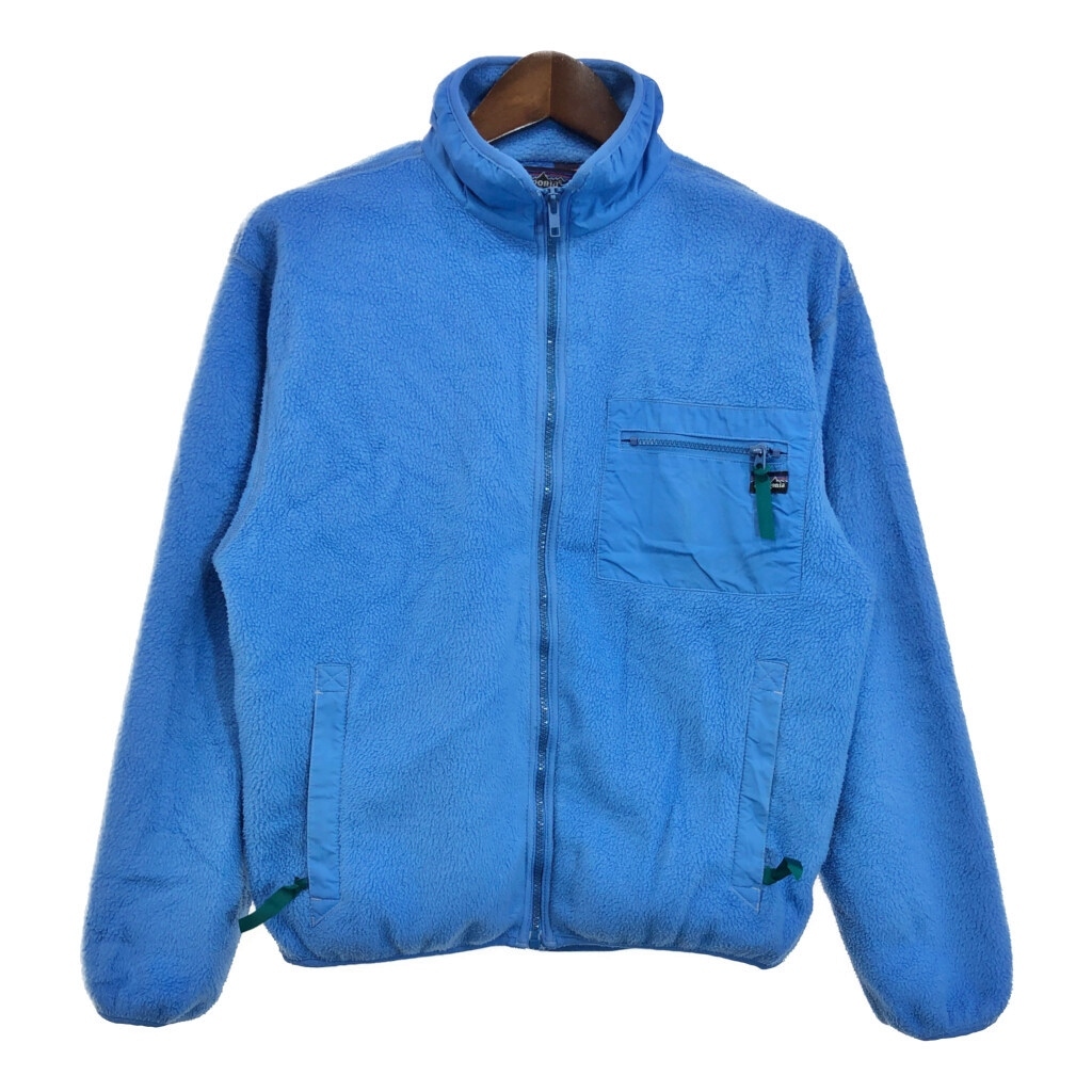 80年代 USA製 patagonia パタゴニア フリースジャケット アウトドア ライトブルー (レディース 12) 中古 古着 R8338拍卖
