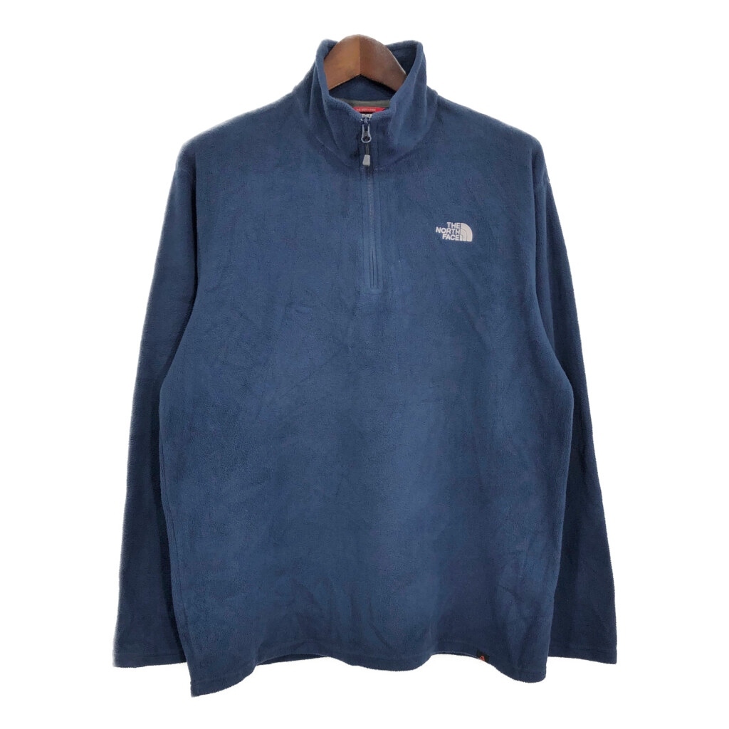 THE NORTH FACE ノースフェイス プルオーバージャケット ハーフジップ フリースジャケット アウトドア ブルー (メンズ L) 中古 古着 S0406拍卖