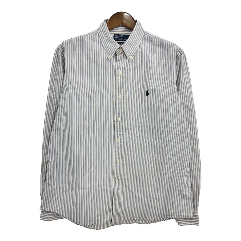 Polo by Ralph Lauren ポロ ラルフローレン ボタンダウン 長袖シャツ ストライプ ブルー (メンズ XL) 中古 古着 S0679拍卖