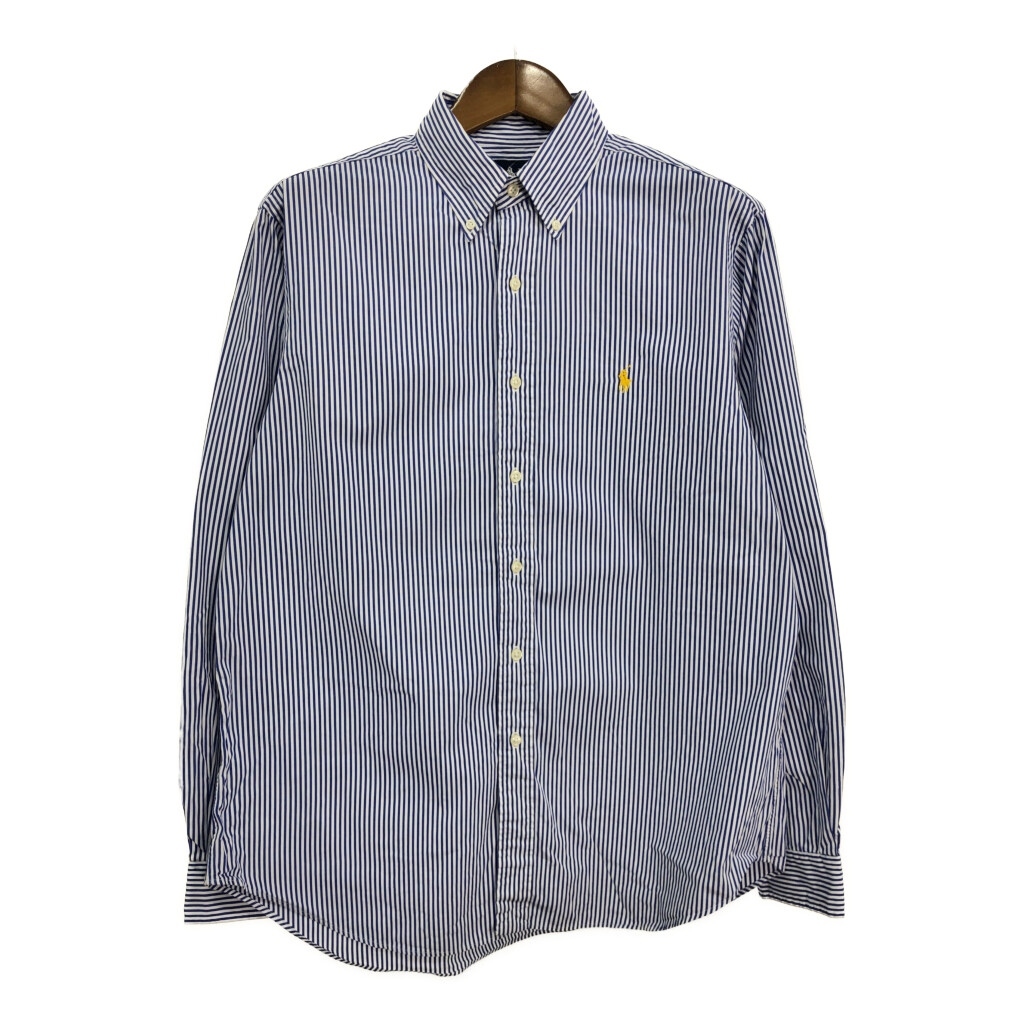RALPH LAUREN ラルフローレン ボタンダウン 長袖シャツ ストライプ ブルー (メンズ L) 中古 古着 S0700拍卖